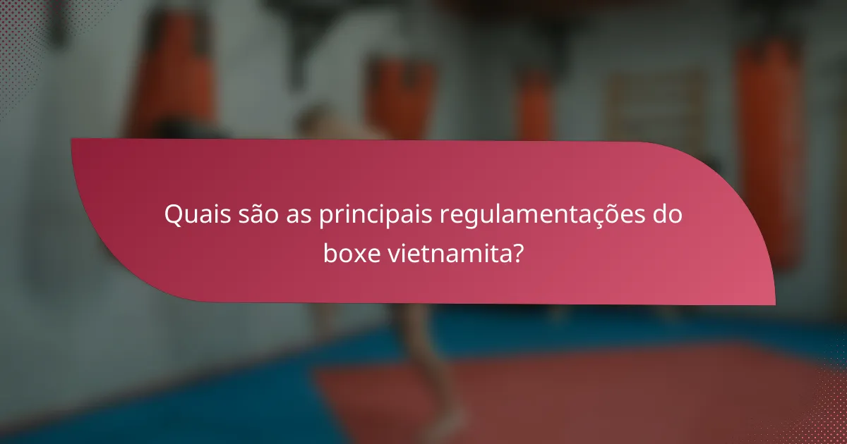 Quais são as principais regulamentações do boxe vietnamita?