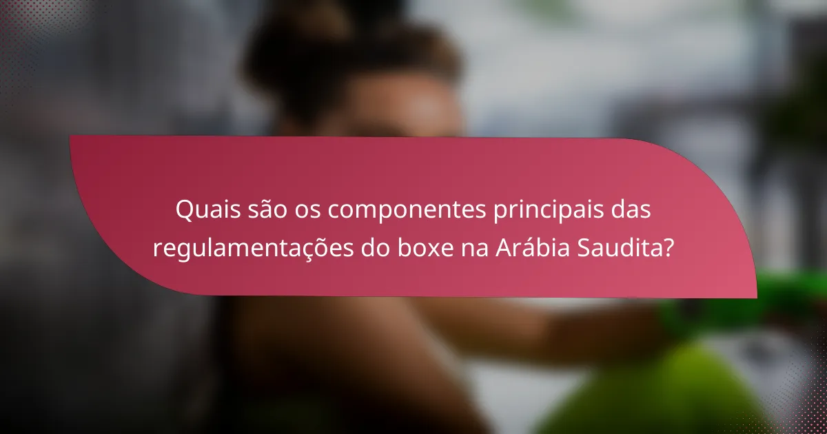 Quais são os componentes principais das regulamentações do boxe na Arábia Saudita?